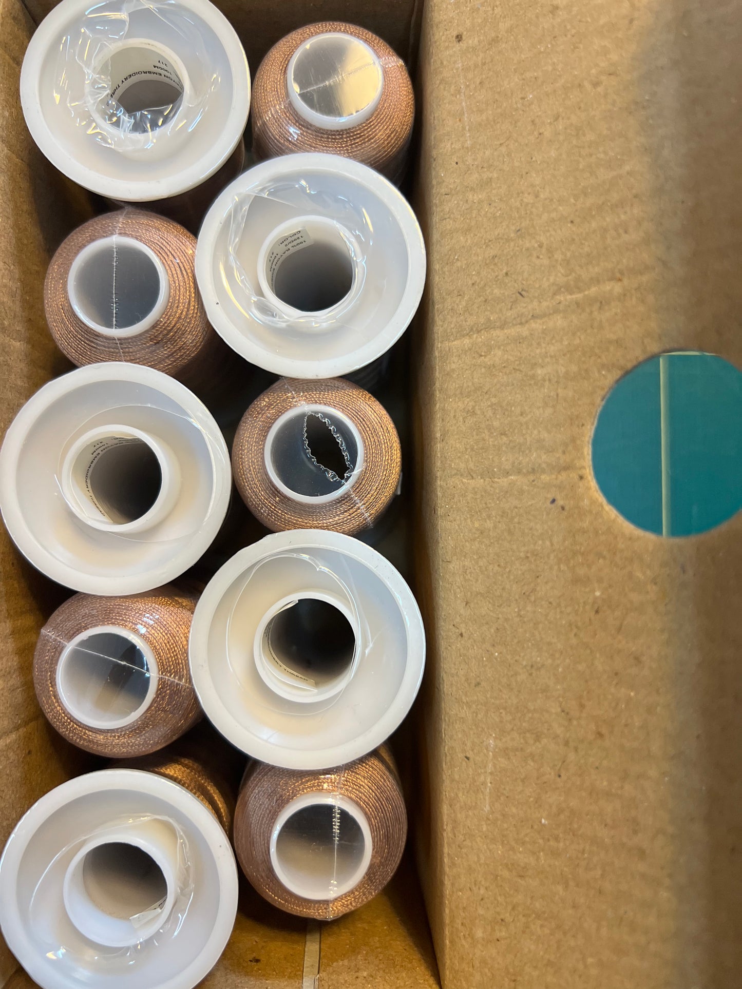 Rayon Embroidery Thread 1000m Brown 215 Box of 10