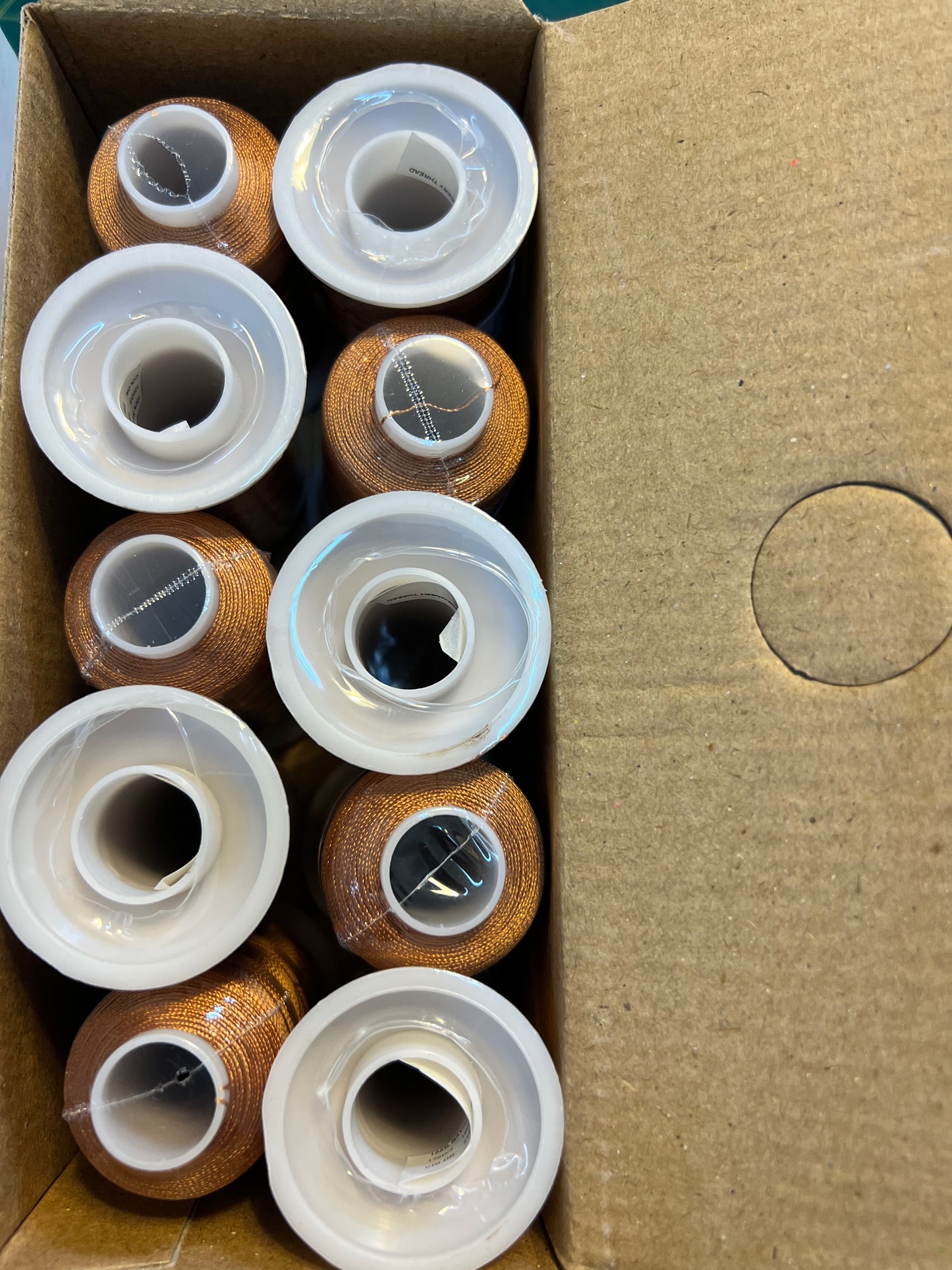 Rayon Embroidery Thread 1000m Light Tan 216 Box of 10