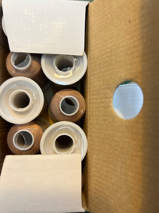 Rayon Embroidery Thread 1000m Dark Tan 217 Box of 10