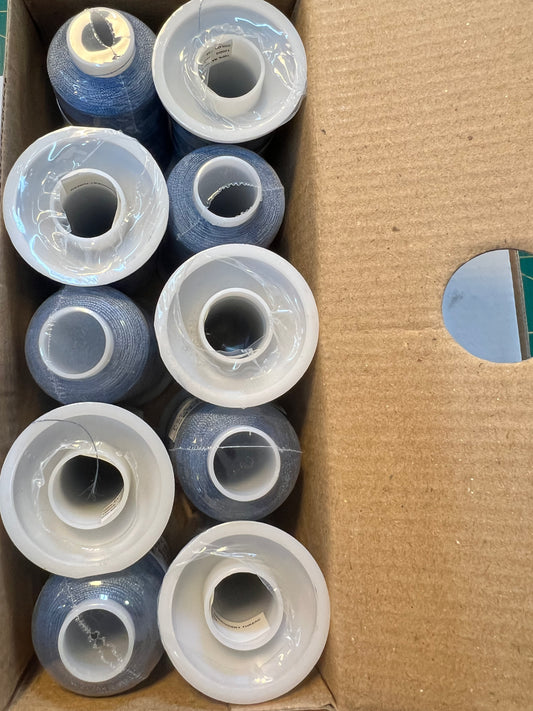 Rayon Embroidery Thread 1000m Steel Blue Box of 10