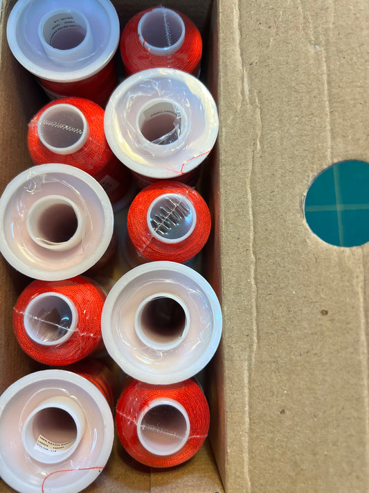 Rayon Embroidery Thread 1000m Red 119 Box of 10
