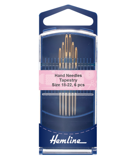 Hemline Hand Tapestry Needles Size 18-20 Gold Eye 6 pcs