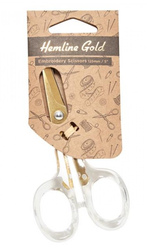 Hemline Gold Embroidery Scissors 125mm