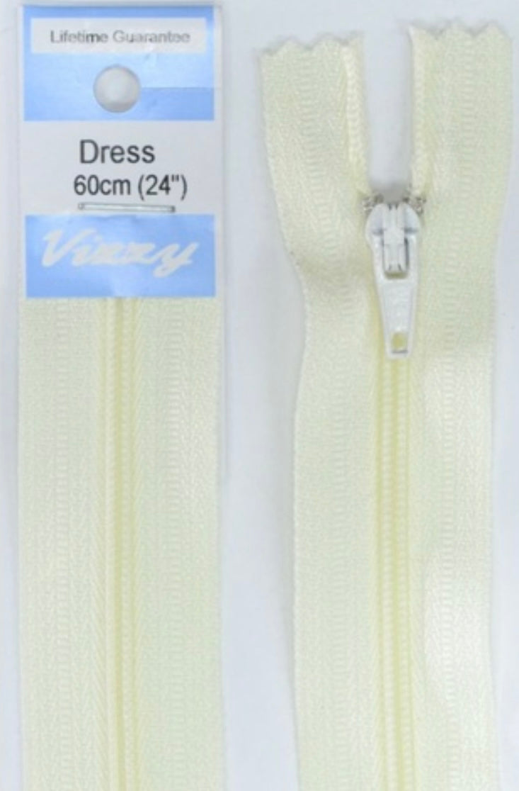 Vizzy Dress Zip Cream
