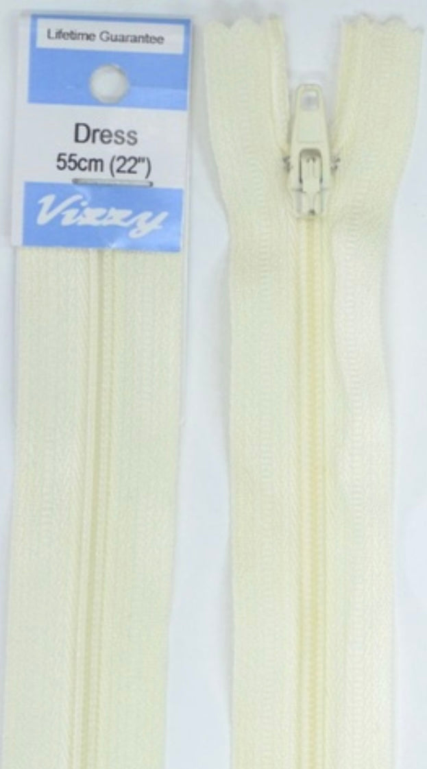 Vizzy Dress Zip Cream