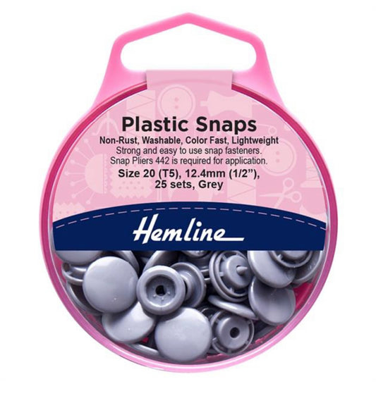 Plastic Snaps Grey