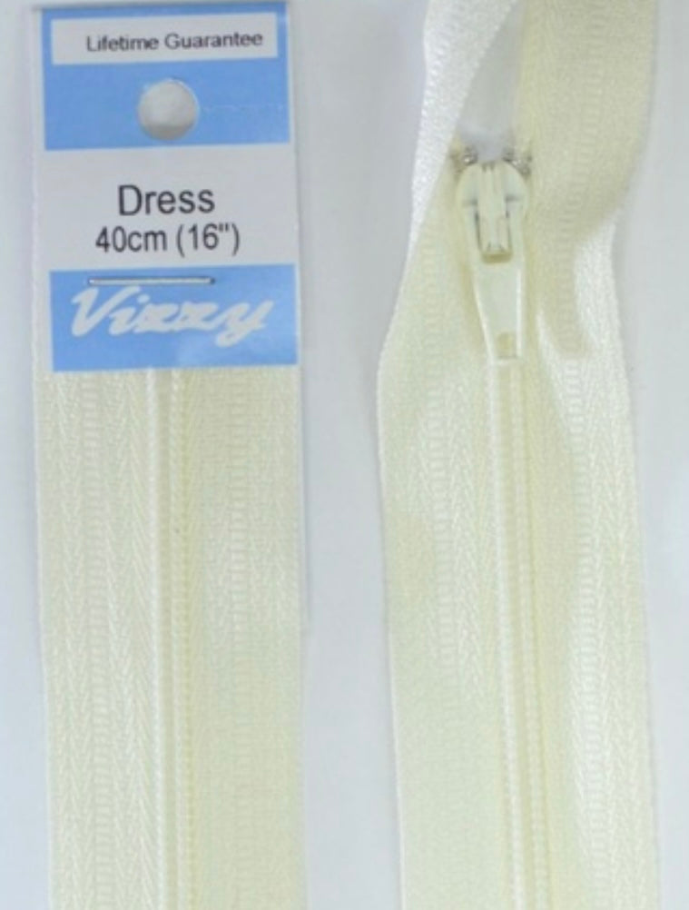 Vizzy Dress Zip Cream