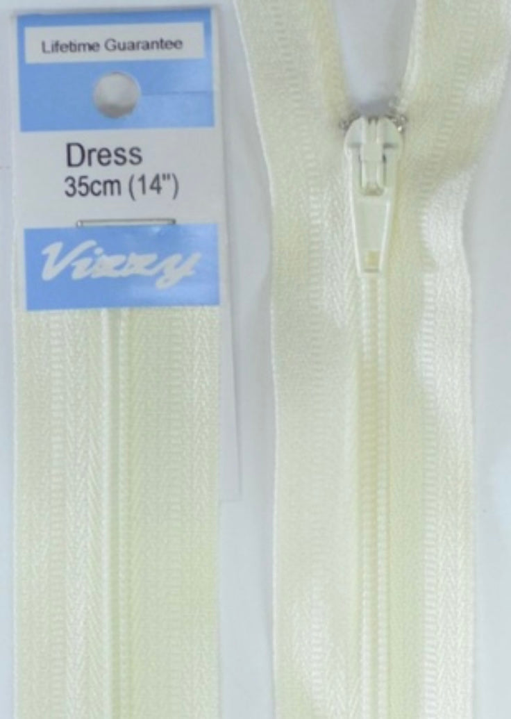 Vizzy Dress Zip Cream