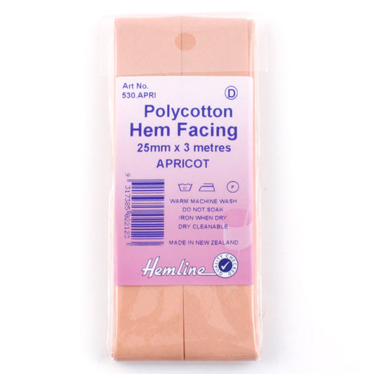 Hemline Polycotton Hem Facing Apricot