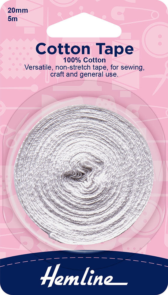 White Cotton Tape 20mm