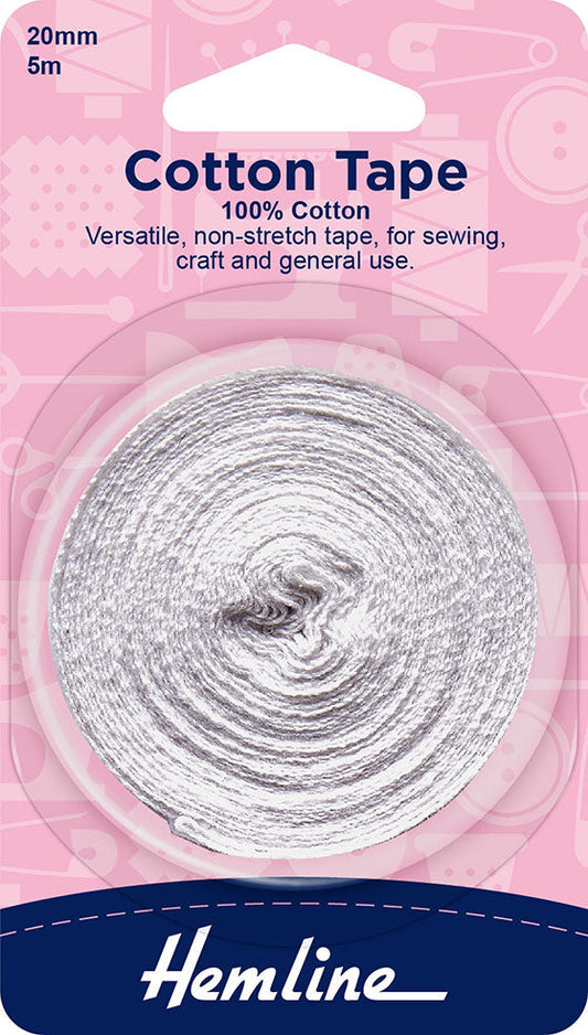 White Cotton Tape 20mm