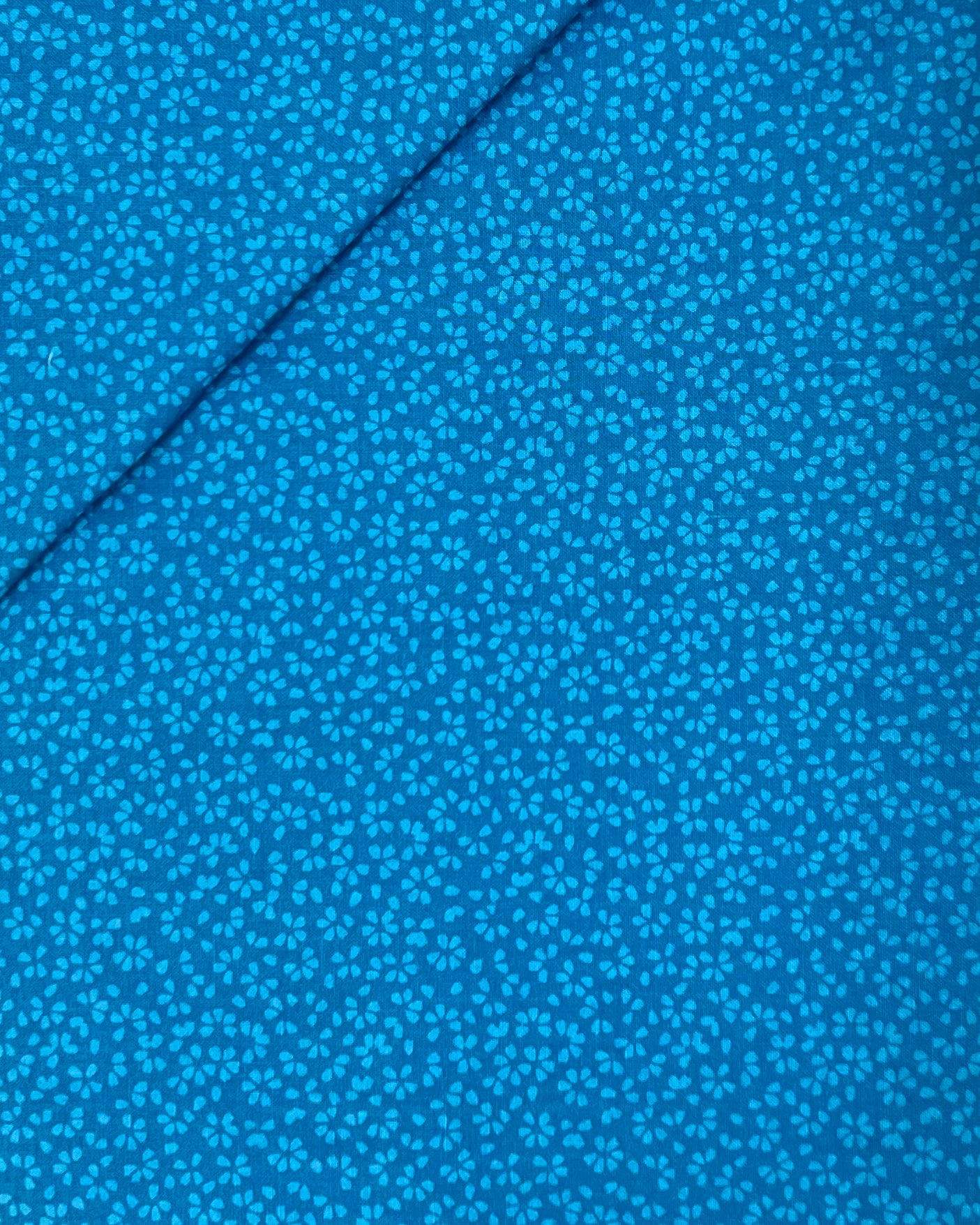 100% Cotton Fabric Sea Blue Spots