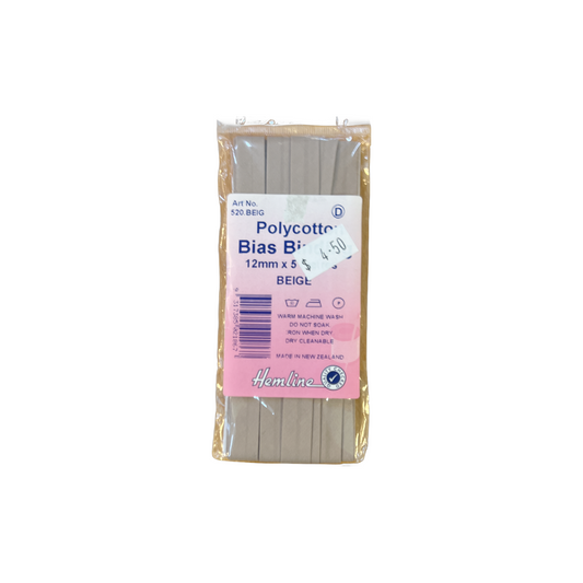 Polycotton Bias Binding Beige