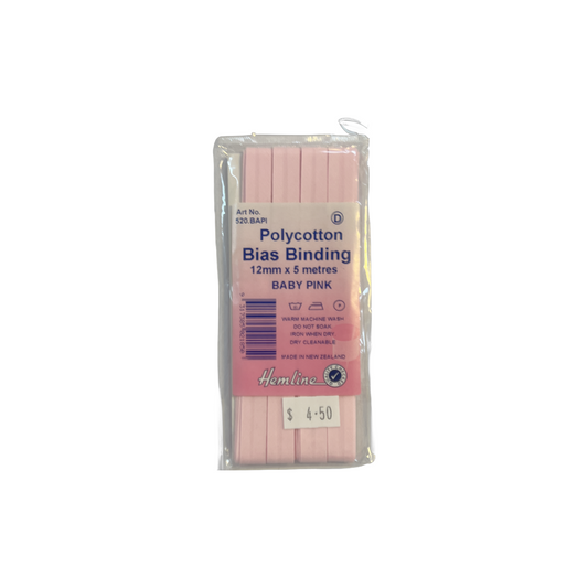 Polycotton Bias Binding Baby Pink