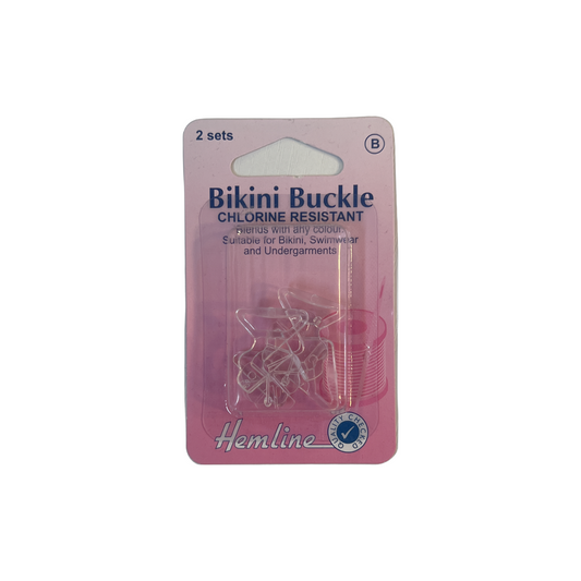 Hemline 2 x 12mm Bra Hooks and Clasps Clear Swimwear Bikini