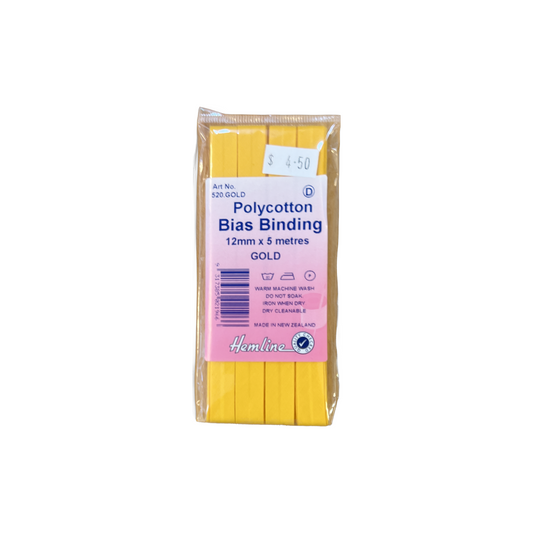 Polycotton Bias Binding Gold