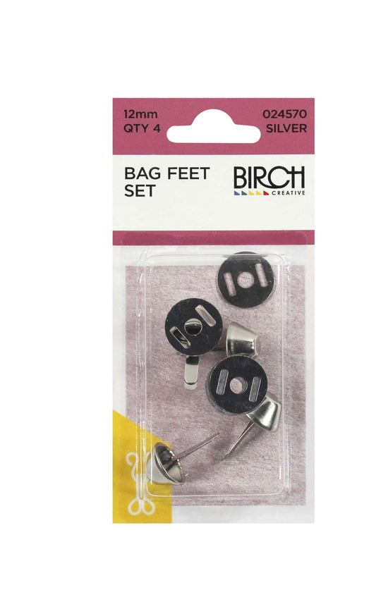 Bag Feet Set (Silver) - 4 x 12mm