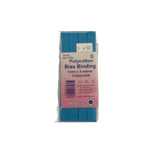 Polycotton Bias Binding Turquoise