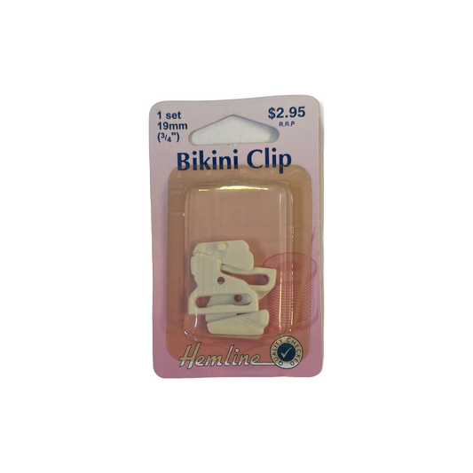 Hemline - Bikini Clip: White - 19mm