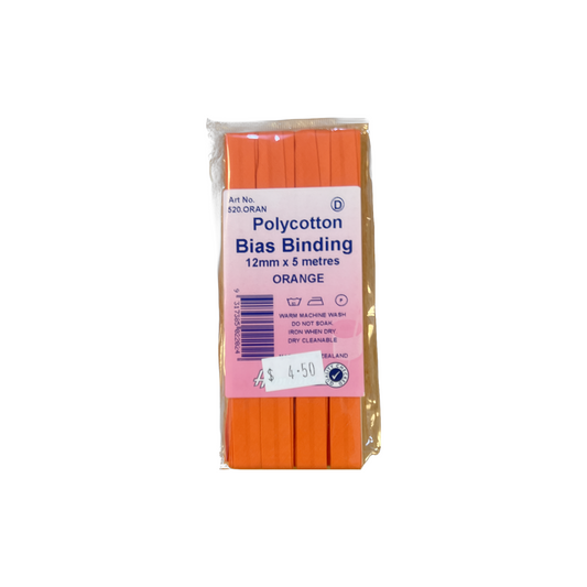 Polycotton Bias Binding Orange