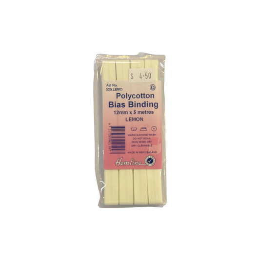 Polycotton Bias Binding Lemon