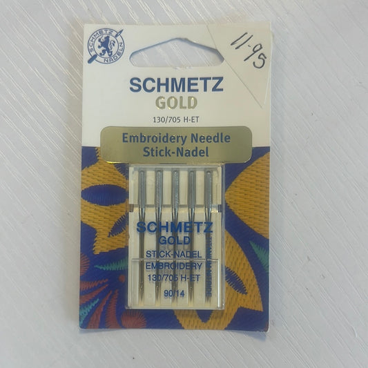 5pk Gold Embroidery Needles (130/705 H-ET - Size 90/14)