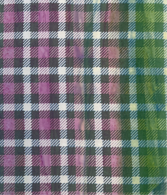 Pink / green check