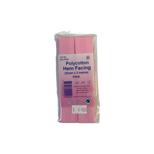 Polycotton Hem Facing Pink