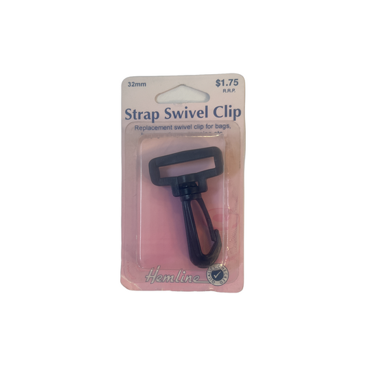Hemline H453.32.B | Black Plastic Swivel Clip 32mm | 1 Piece