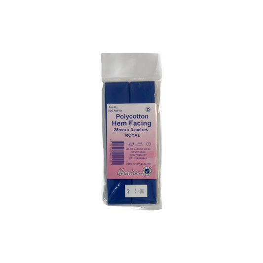 Polycotton Hem Facing Royal