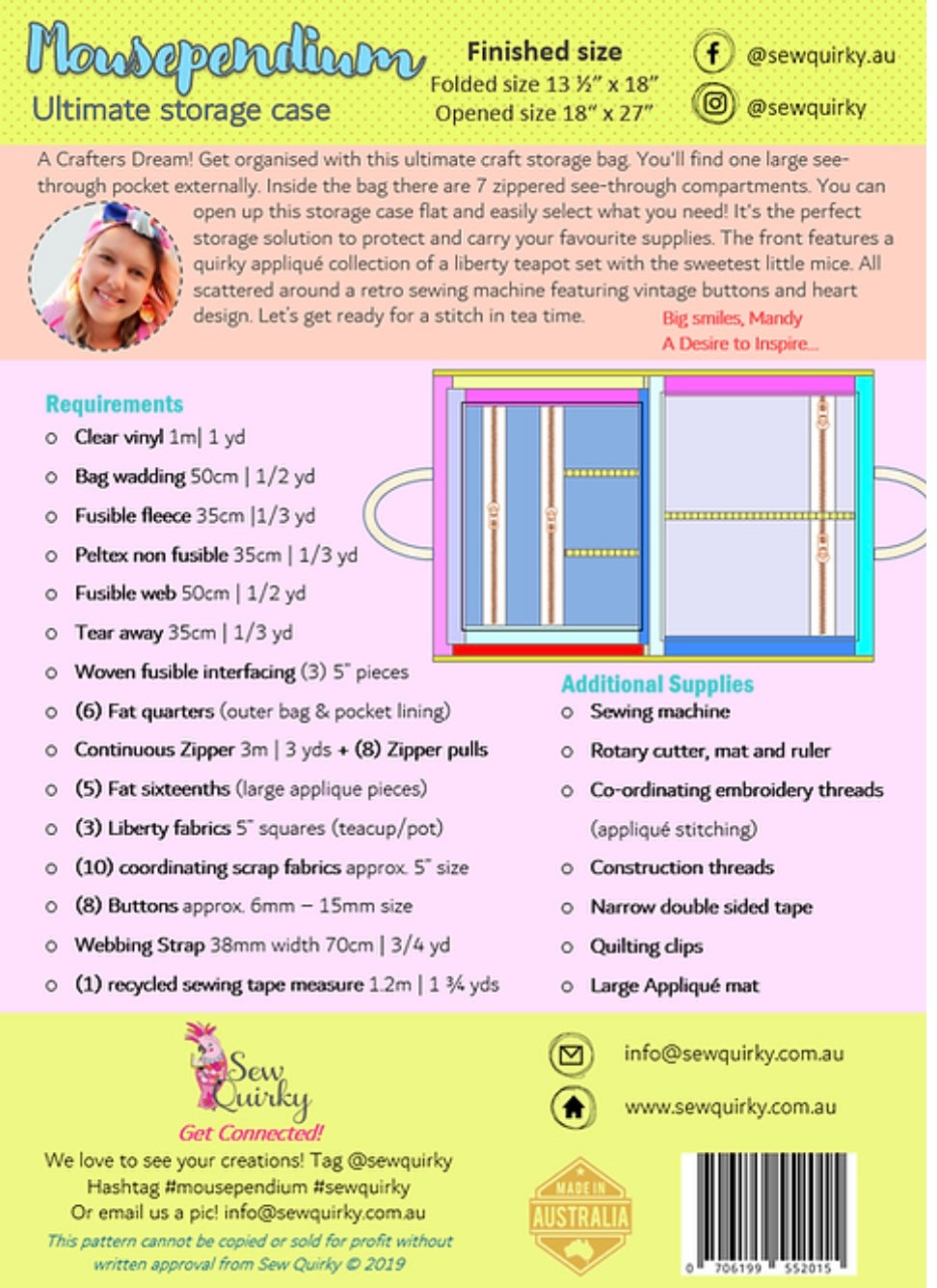 Sew Quirky MousePendium Ultimate Storage Case Pattern