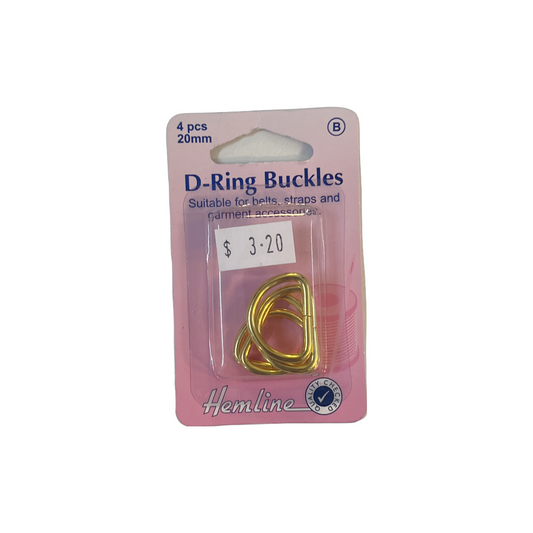 Hemline 20mm Gold D Rings