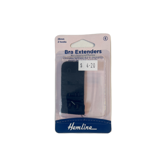 Bra Extenders 28mm Black Hemline