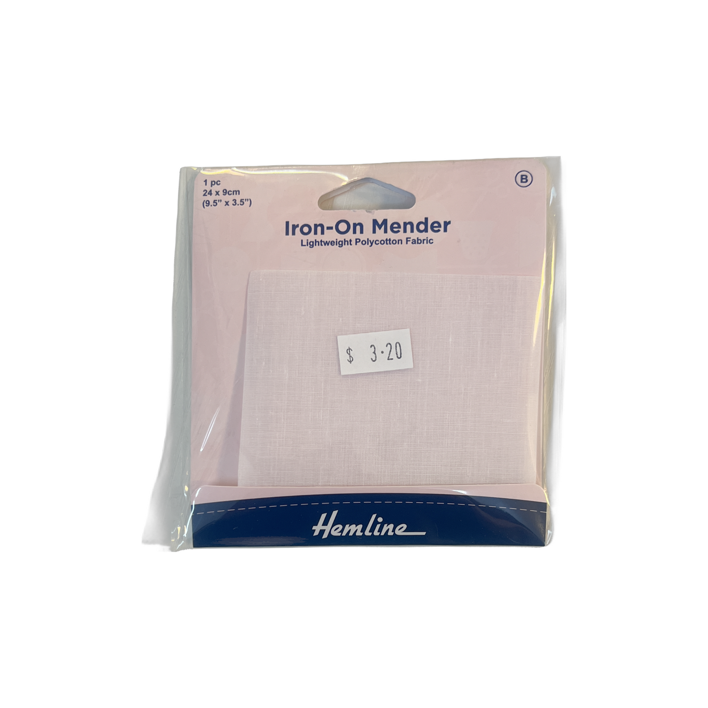 Hemline Polycotton Lightweight Iron-On Mender - White 24 x 9cm
