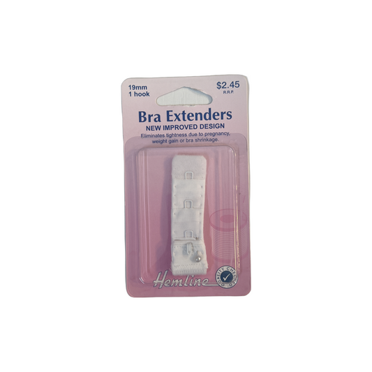 Bra Extenders 19mm White Hemline