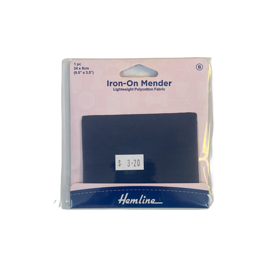 Hemline Iron On Mender - Navy (24 x 9cm) 1 Piece