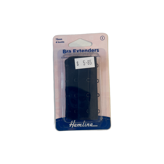 Bra Extenders 75mm Black Hemline
