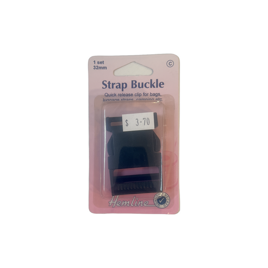 Hemline H454.32.B | Black Strap Buckle | 32mm | 1 set