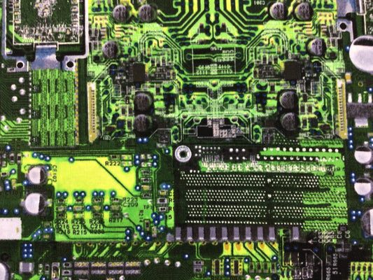 Green circuit boards science theme