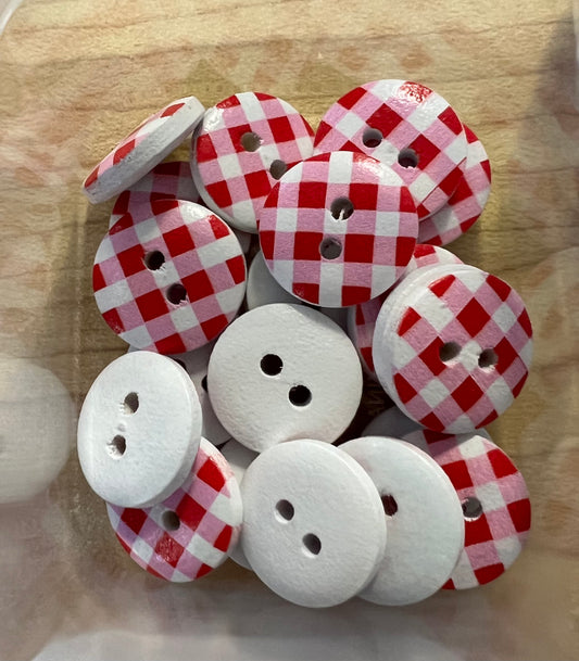 Red/White Cross buttons 1.5cm
