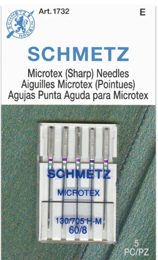 SCHMETZ Microtex 60/8 Needles