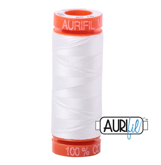 Aurifil 50wt Cotton Mako 200m Natural White 2021