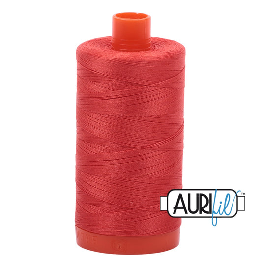 Aurifil 50wt Cotton Mako 1300m Light Red Orange 2277