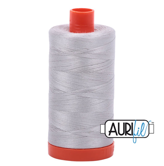 Aurifil 50wt Cotton Mako 1300m Aluminum 2615