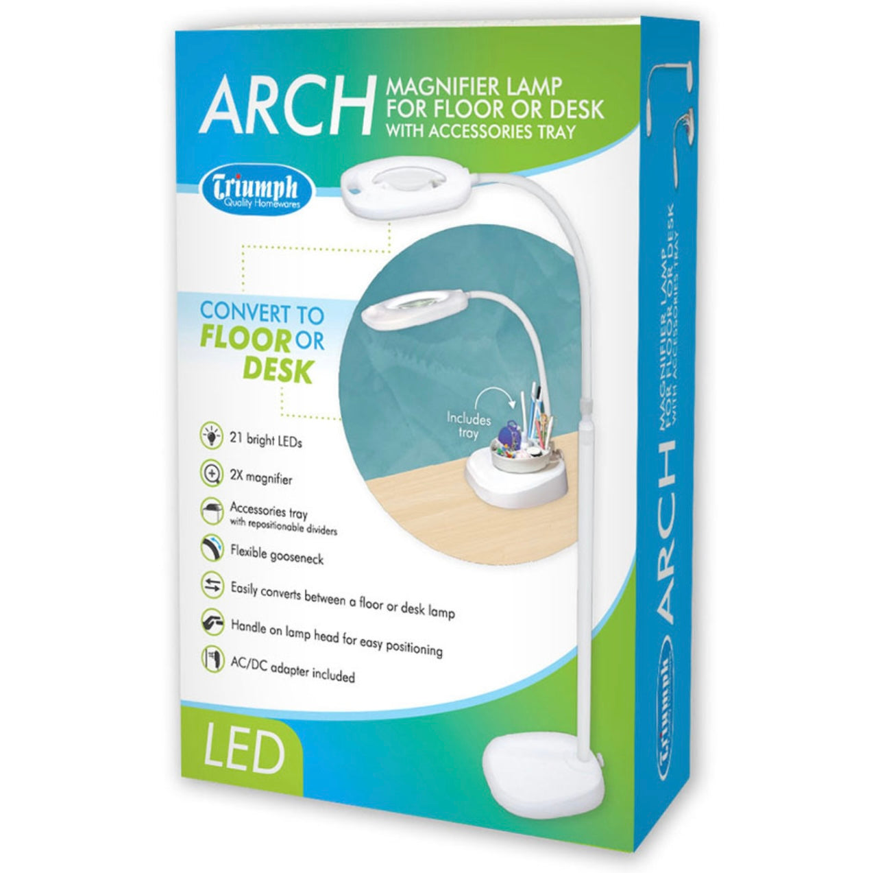 ARCH LED Magnifier Lamp Floor or Desk