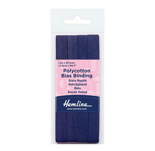 Polycotton Bias Binding Navy