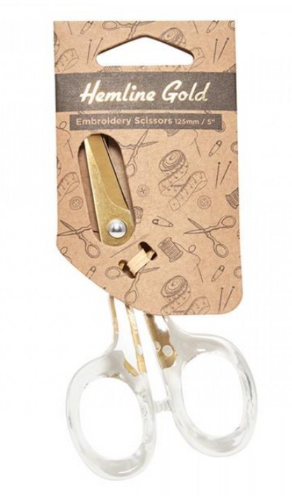 Hemline Gold Embroidery Scissors 125mm