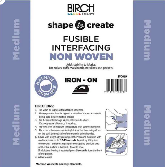 Medium Weight Iron On Interfacing (Black)