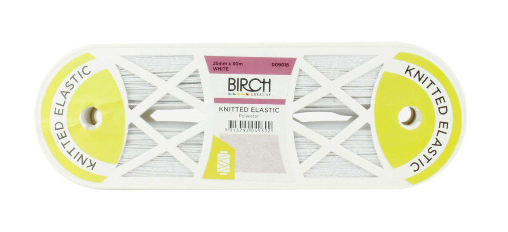 Knitted Elastic White - sold per 25cm