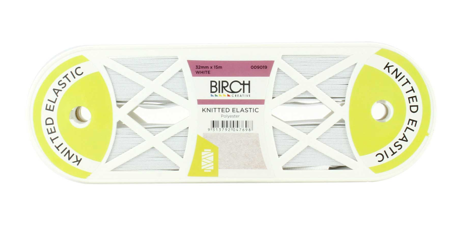 Knitted Elastic White - sold per 25cm